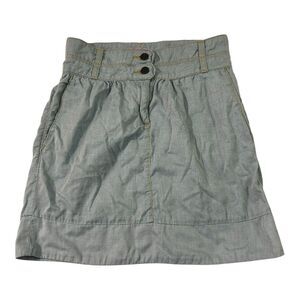 LUX. Womens Light Denim Jean Mini Skirt Double Button Sz 2